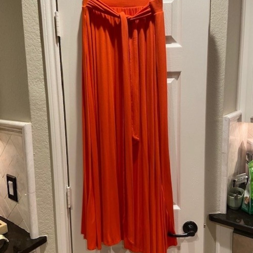 EUC A New Day Orange Maxi Skirt Sz XL